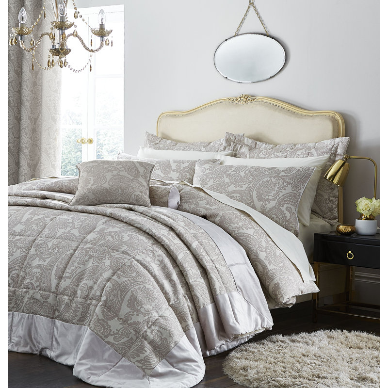 Opulent Jacquard Cushion Cover, Champagne