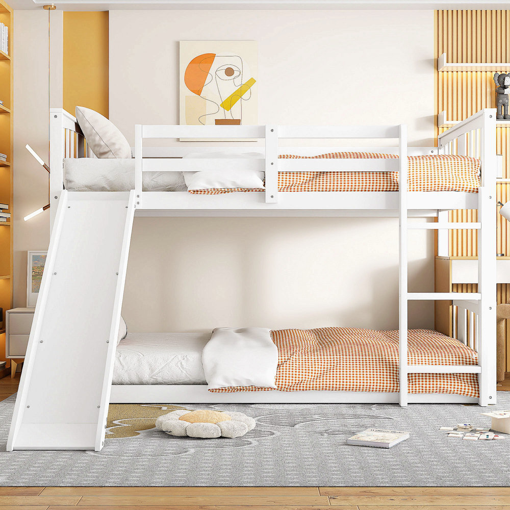 Harriet Bee Twin Over Twin Bunk Bed With Slide And Ladder - Wayfair Canada