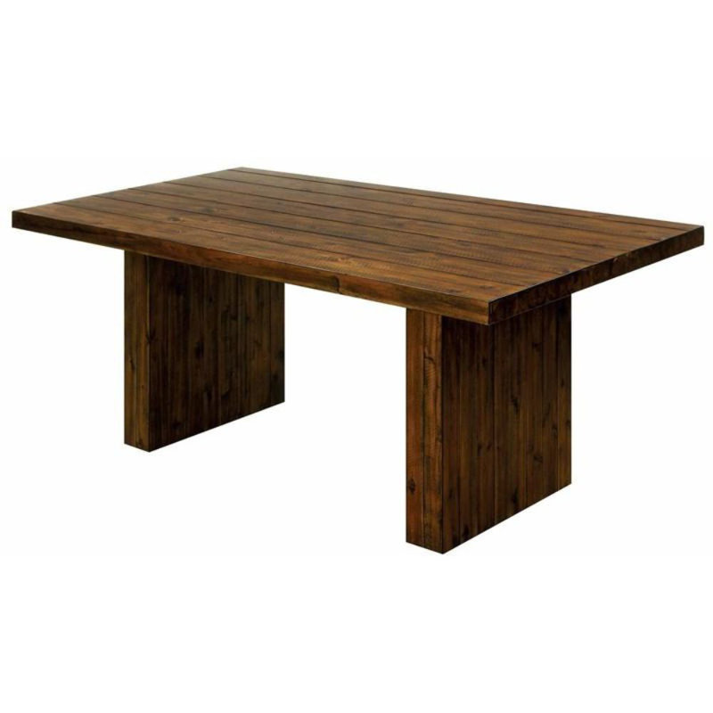 Maverton Rustic Walnut Pedestal Base Dining Table Seats 6