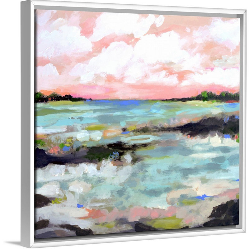 «Surfscape III» par Karen Fields - reproduction d'art, Toile blanche encadrée, H 18 po x l 18 po x P 1,75 po