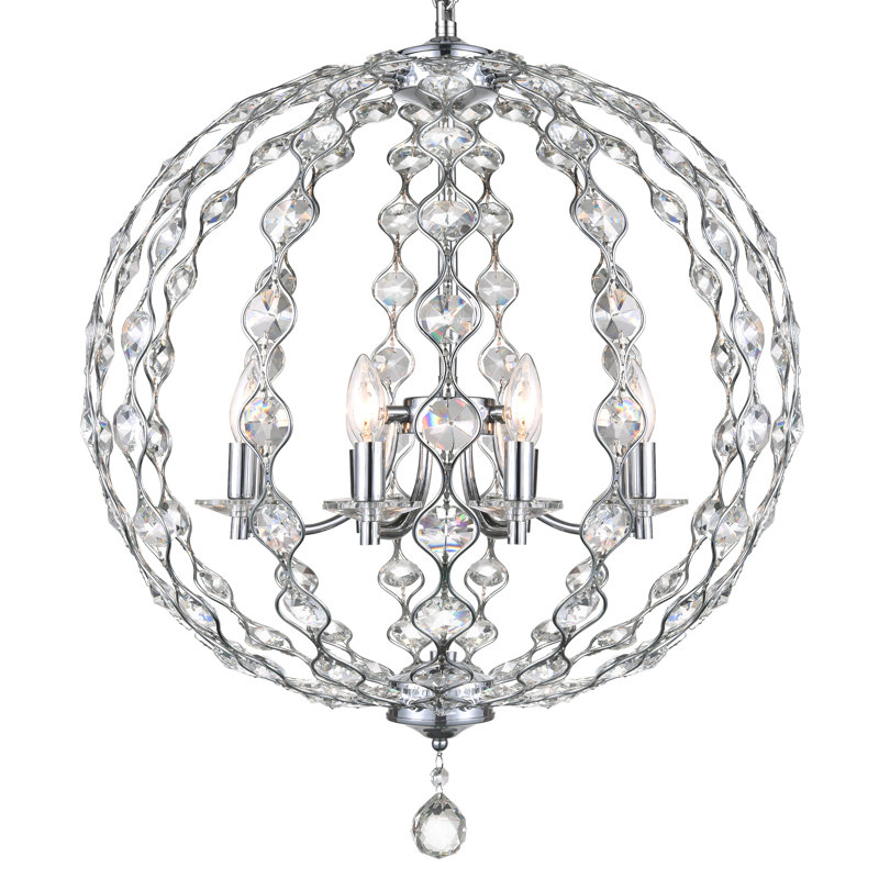 Ben 8 - Light Dimmable Globe Chandelier