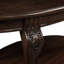 Table basse ovale de 42 po dans le salon, 2 tablettes en bois massif, couleur cerise, procédure d'assemblage sans effort de 42 po, décoration de la pièce, assemblage facile