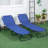 Outsunny 2 Piece Folding Chaise Lounge Pool Chairs, Outdoor Sun Tanning Chairs With 5Level Reclining Back, Steel Frame For Beach, Yard, Patio, Blue-758314595-758314597