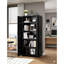 Armoire de 71 po en métal avec portes verrouillables, 4 tablettes réglables, pour le garage, le bureau, la buanderie, les portes de rangement noires et sécurisées noires, la structure résistante à la rouille-1390710793