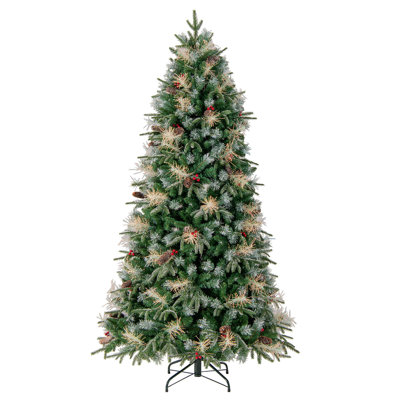 7 FT Artificial Christmas Tree with 1072 Branch Tips, 350 Warm White LED Lights