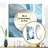 Virginie - White & Blue Zen Zephyr Spiral I Abstract Spirals Square Living Room Wall Mirror Art-741248639