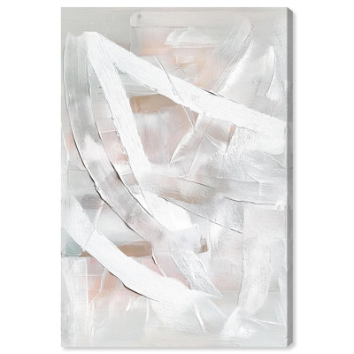 «Thick White Texture I», art mural blanc sur toile 