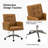 Auric Mid-Century Modern 23" W Leather Height-Adjustable Swivel Office Chair with Button Design-779435318