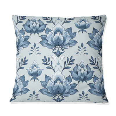 Coussin floral bleu I