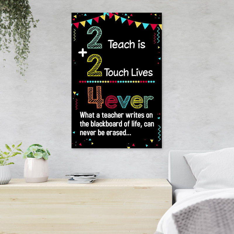 «The Calculation On The Board - What A Teacher Writes On The Blackboard Of Life Can Never Be Erased - 1 pièce, reproduction d'art graphique sur toile tendue»