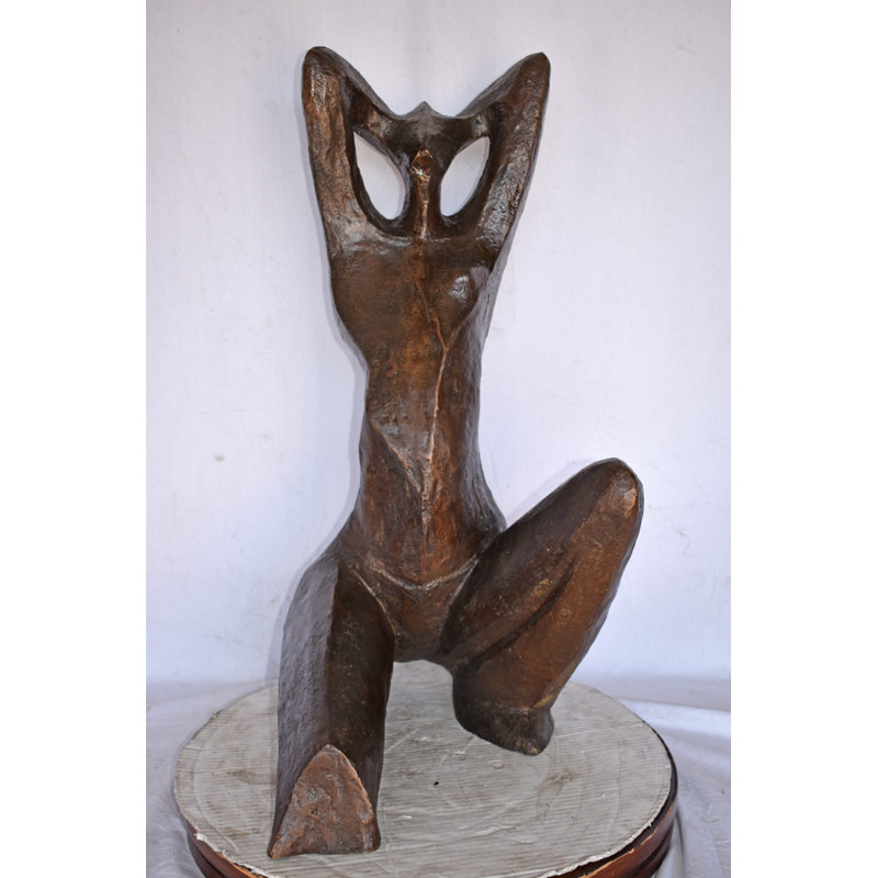 Statue «Femmes appréciant le soleil» en bronze - Taille: L 20 po x l 13 po x H 34 po.