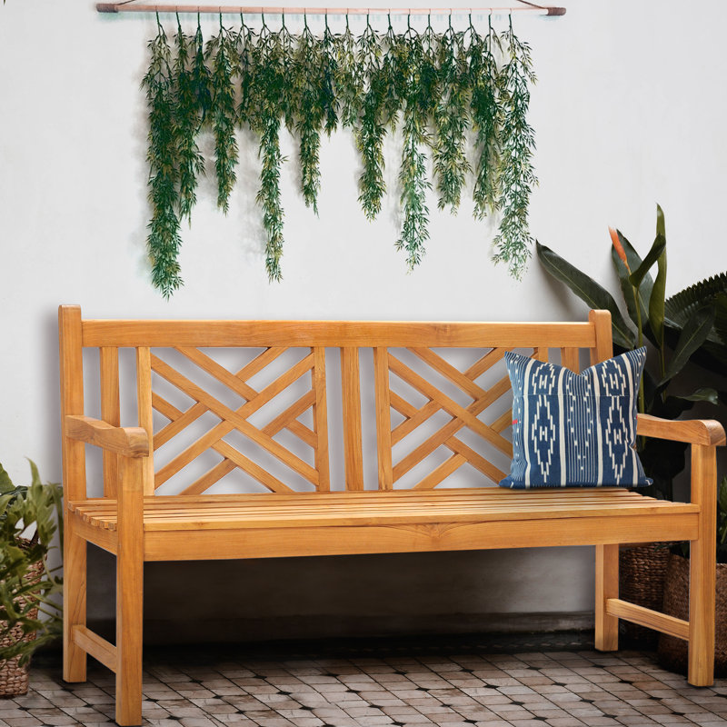 Acworth Outdoor Teak Bench, 59" W x 26" D
