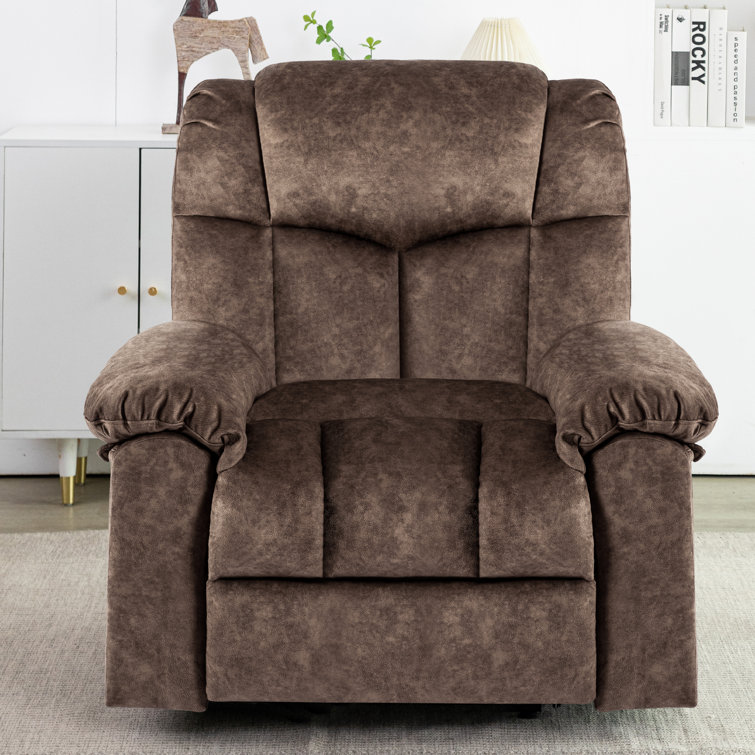 Velvet Power Lift Recliner Chair with Massage and Heat for Elderly, Pillow Included Latitude Run Fabric: Brown Velvet