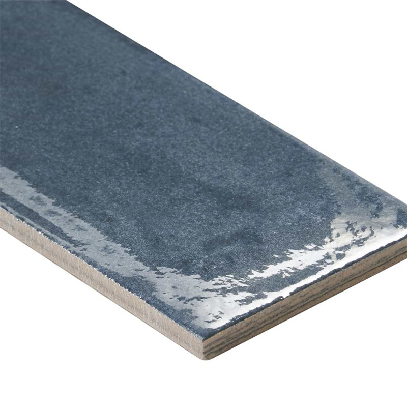 Paint 3x16 Glossy Porcelain Tile, Blu Notte