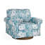 Fauteuil pivotant rembourré avec accoudoirs roulés et garniture cloutée-209640900