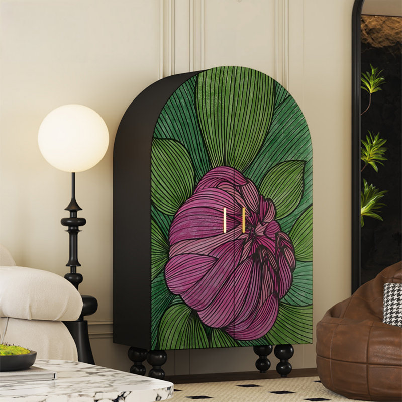 Armoire arquée avec tablettes et portes