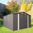 10X12ft Outdoor Storage Shed Large Metal Garden Shed With Double Door Two Window Waterproof Tool Shed For Backyard Patio Lawn Poolside ,Grey-121499286