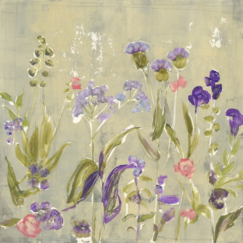 Floral Illustration 1 Print by Maeve Harris, Silver Framed, 25" H x 25" W