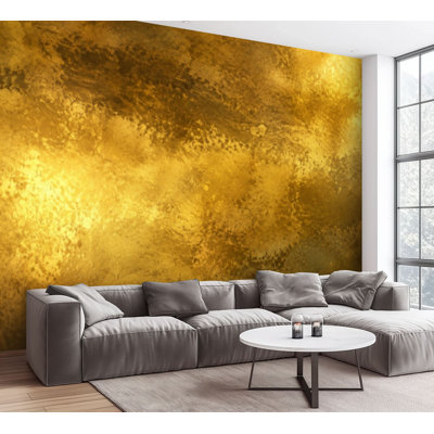 Wall Mural Peel and Stick Wallpaper Full Frame Gold Close Up Self-Adhesive Removable Contact Paper Wall Decor for Living Room Bedroom 100"H x 144"W