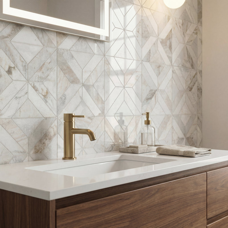 Castella de Blanc Elyx 12 in. x 12 in. Honed Marble Mosaic Floor and Wall Tile