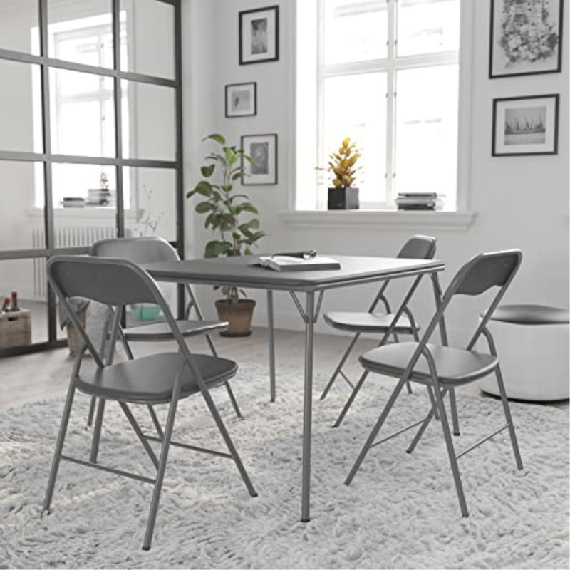 Ensemble 5 pièces de table et chaises Monroe, Gris