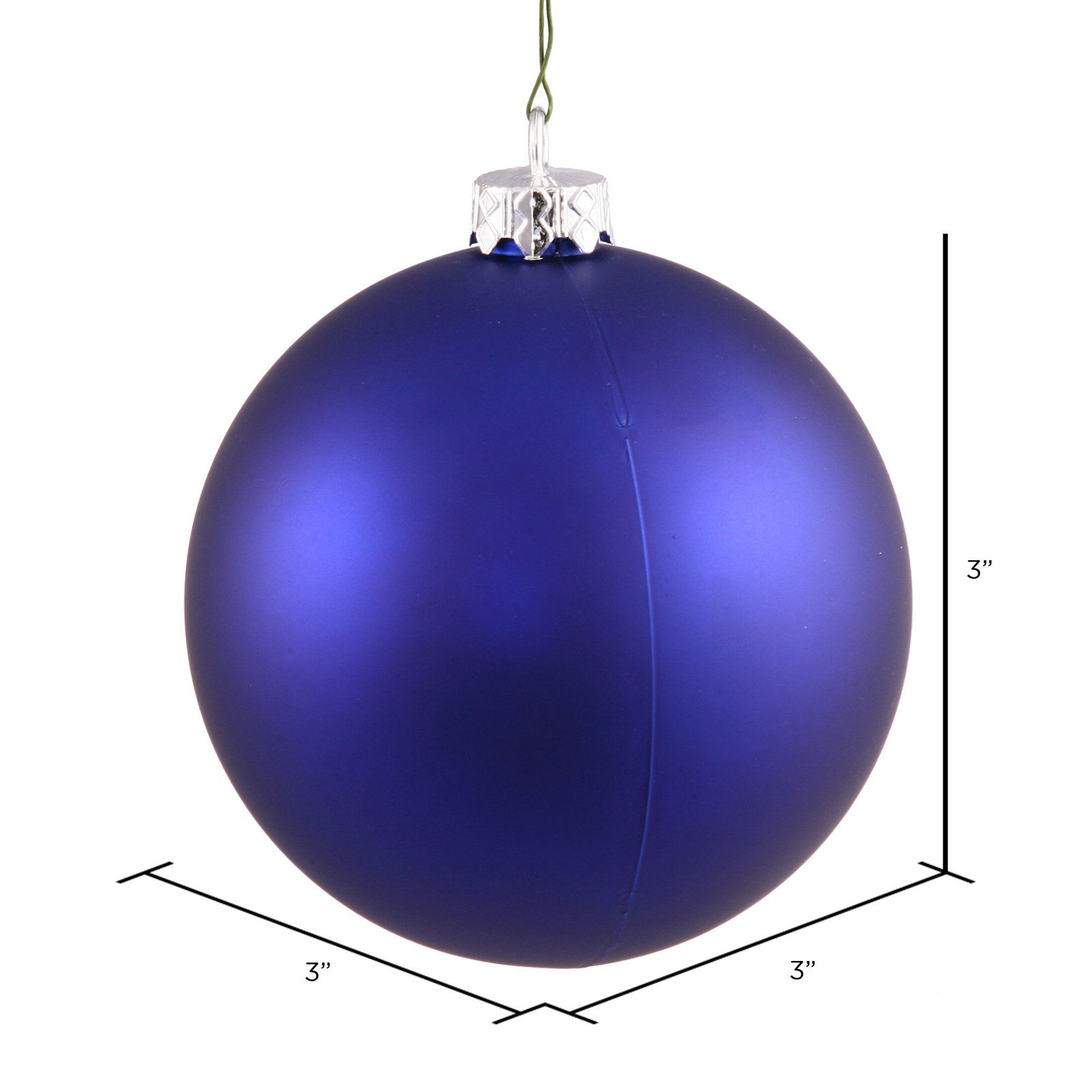 Shatterproof Bauble, 3" H x 3" W x 3" D, Cobalt Blue