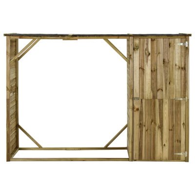 Mcmanis Garden Firewood Tool Storage Shed Pinewood 253x80x170 cm