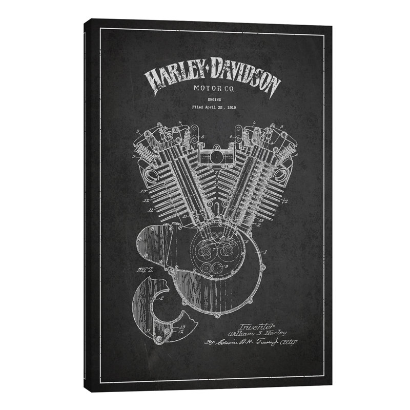 Harley-Davidson by Aged Pixel - Print on Canvas, No Frame, 66.04 cm H x 45.72 cm W x 1.91 cm D