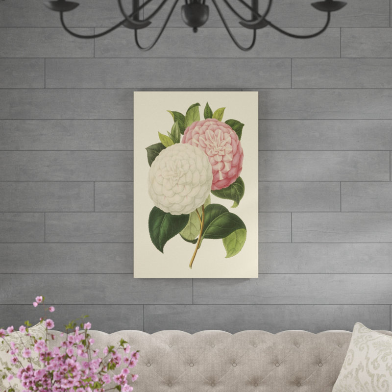 Camellia Garden IV by Verschaffelt - Painting on Canvas, 91cm H x 61cm W, Wrapped Canvas