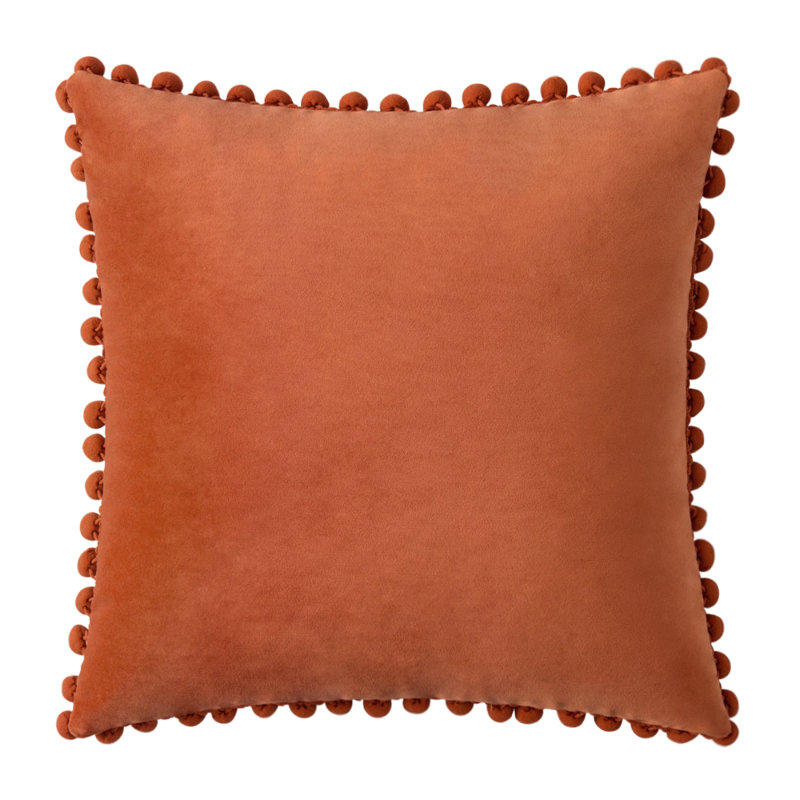 Housse de coussin en velours, Orange, 18 po x 18 po, Housse de coussin seulement - sans coussin
