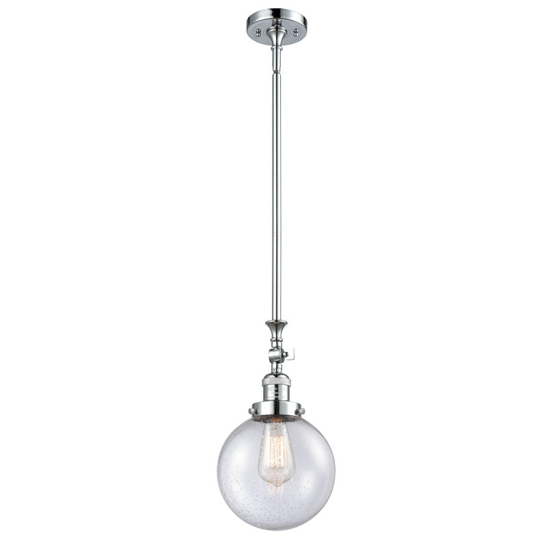 Luminaire suspendu sphère 1 lumière Zarmayr, Ampoule non incluse, Grainé