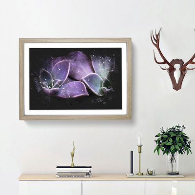 Lilac & Green Succulent Plant Paint Splash - Picture Frame Graphic Art