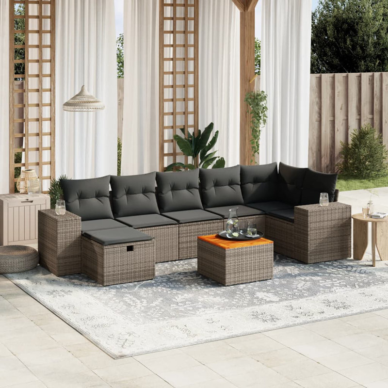 Ensemble de canapé de jardin Vidaxl, Gris