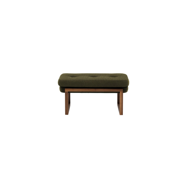 Melinda Solid Wood Tufted Bench, 18" H x 36" W x 22" D, Dark Green