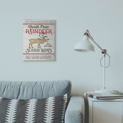 North Pole Reindeer - reproduction d'art textuel