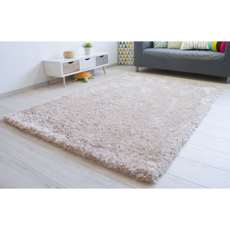 Russ Solid Colour Shag Area Rug, Rectangular 80 x 150cm