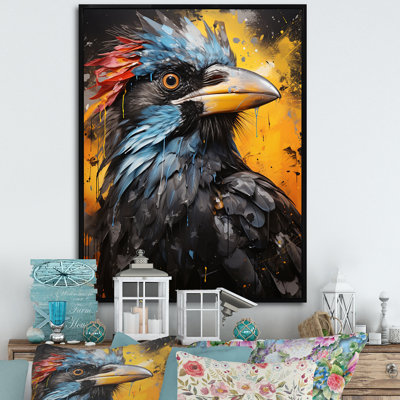 Corbeau Popart Royauté II - animaux, reproduction d'art mural