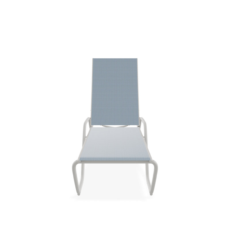 Outdoor Rust-Resistant Metal Chaise Lounge, Textured Snow, Jay