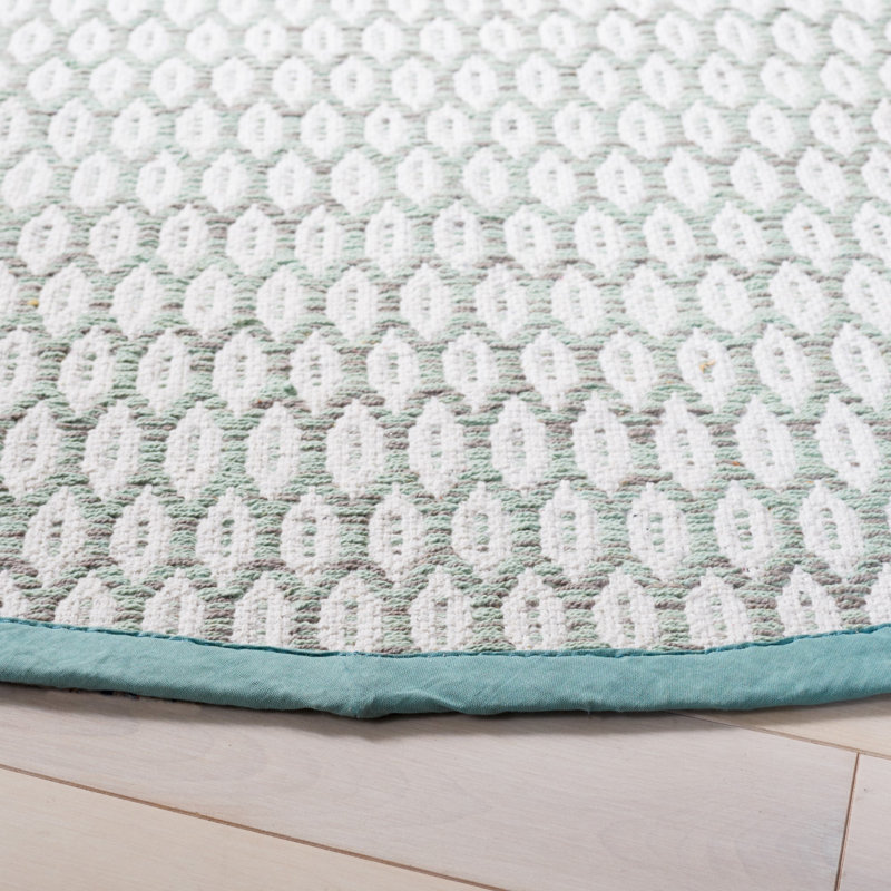 Modena Hand Woven Cotton Geometric Rug, Round 6'