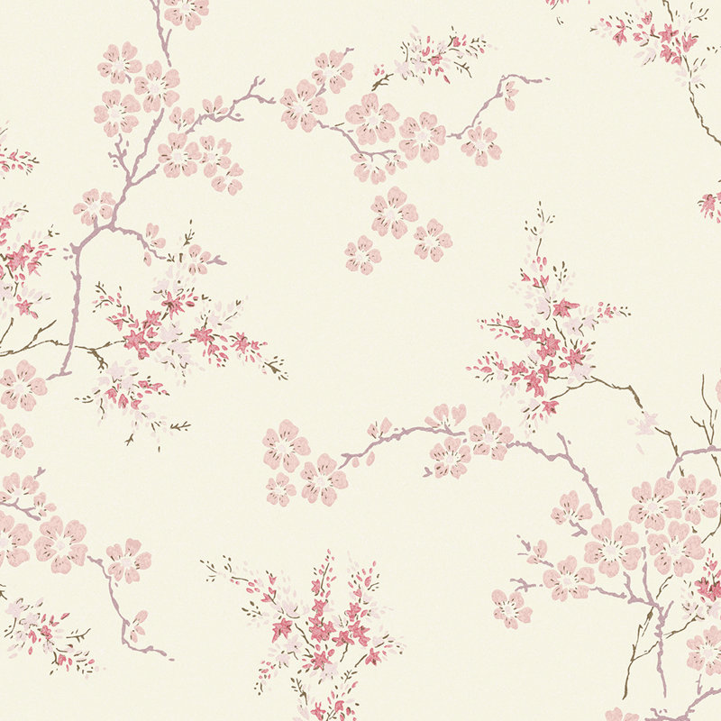 Laura Ashley Oriental Blossom Wallpaper Roll, Blush