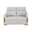 Causeuse-lit en velours beige de 55,5 po Perse