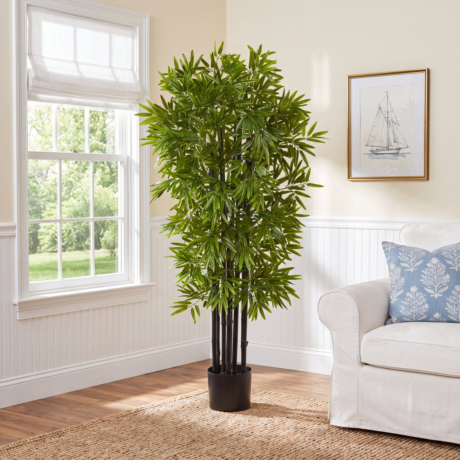 Bamboo Tree in Pot, 51" H x 18" W x 17" D