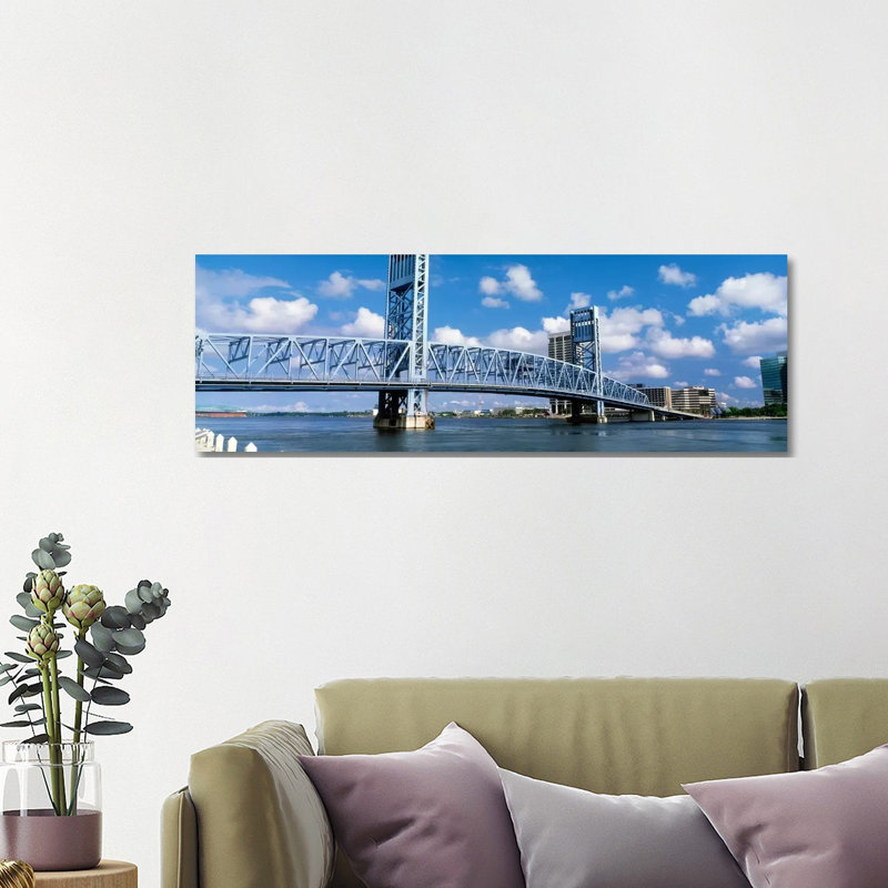 Main Street Bridge, Jacksonville, Florida, USA 1 Piece Wrapped Canvas Panoramic Wall Art