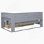 Lit de jour en bois simple avec 2 tiroirs, lit de jour avec tablette de rangement et ports de chargement USB, gris-1857551757