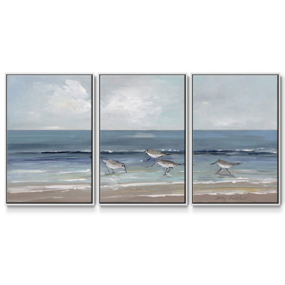 "Shore" II - Reproduction de cadre flottant 3 pièces sur toile
