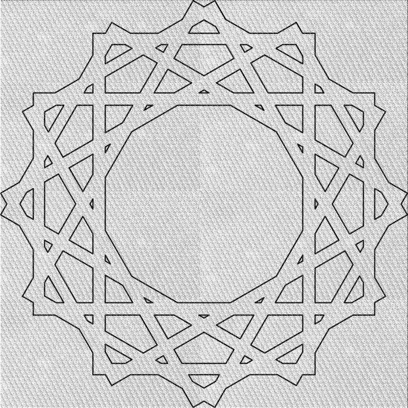 Tapis noir/blanc cassé tissé à la machine, Carré 3 pi