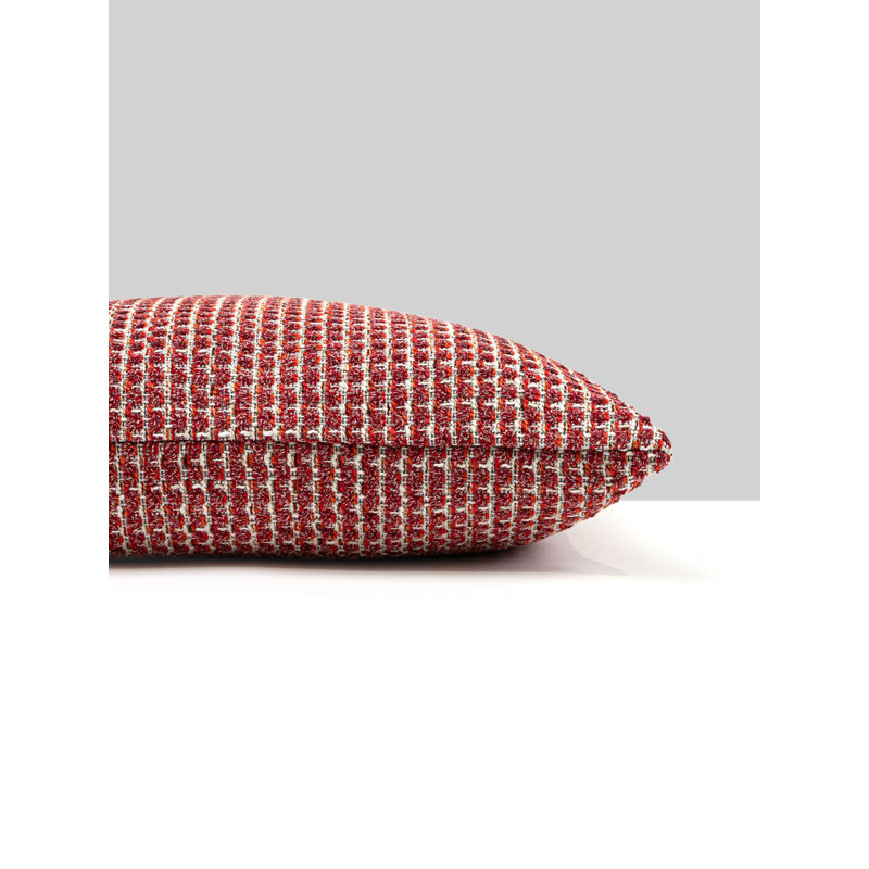 Coussin en coton réversible, Rouge, Carré 22 po
