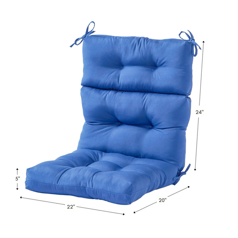 Lester Outdoor High Back Chair Cushion, Marine Blue, 2