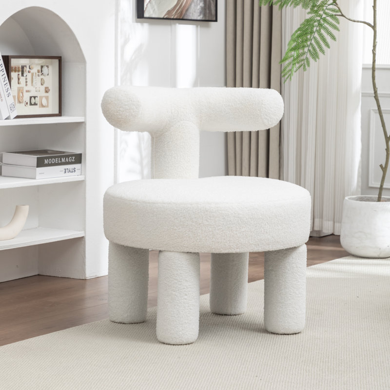 Bula Upholstered Barrel Chair, White