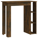 Bar Table Kitchen Pub Table Bistro Table with Shelf Engineered Wood